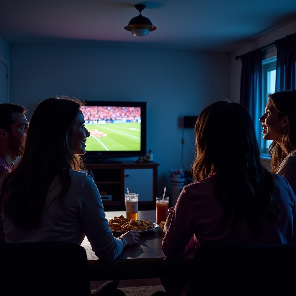 NFL Thursday Night Football Fans Watching at Home