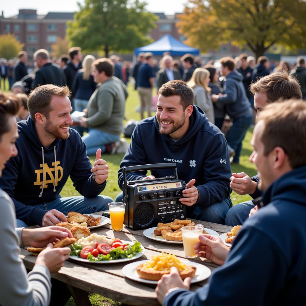 Tailgating and Listening to Notre Dame Football on the Radio