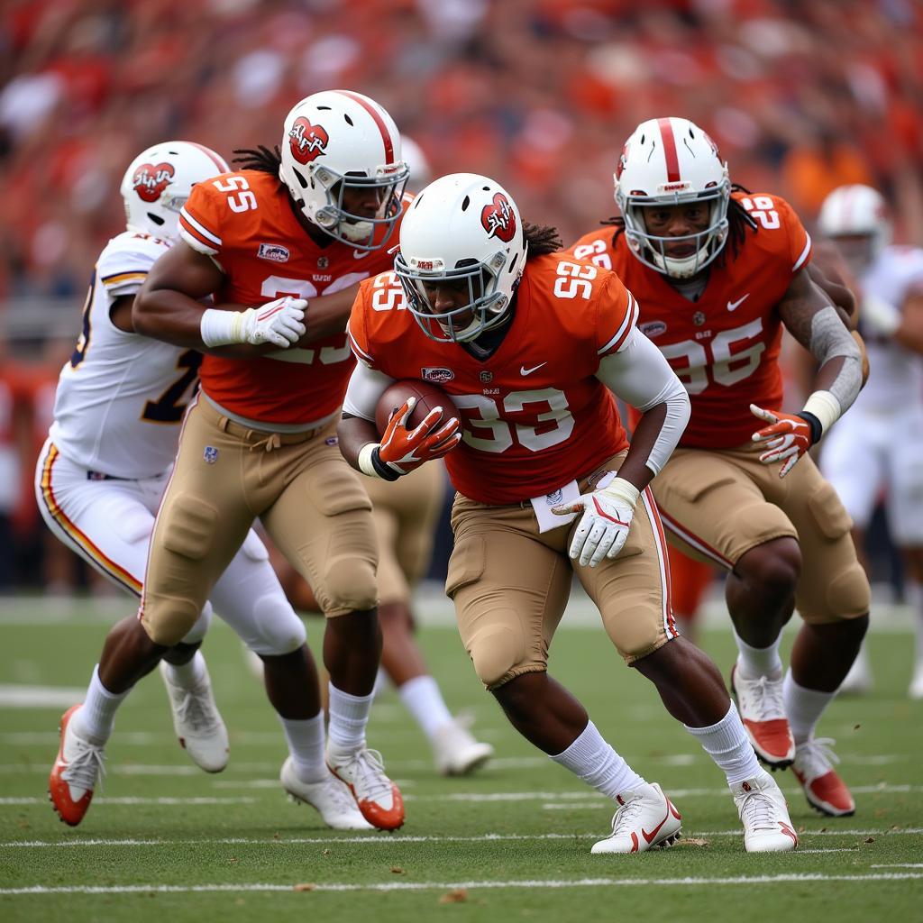 Oklahoma State Football Players in Action