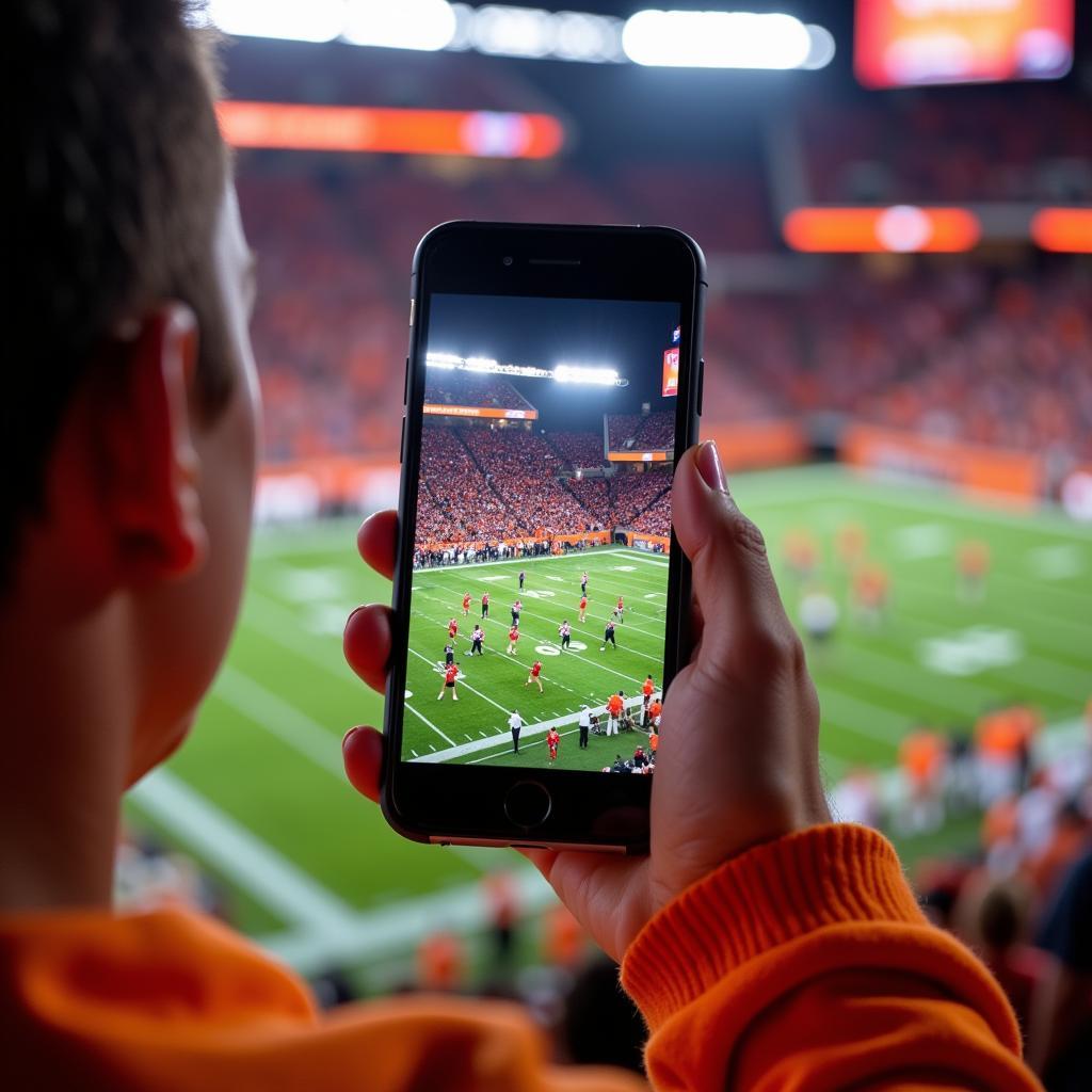 Watching okstate football live on a mobile phone