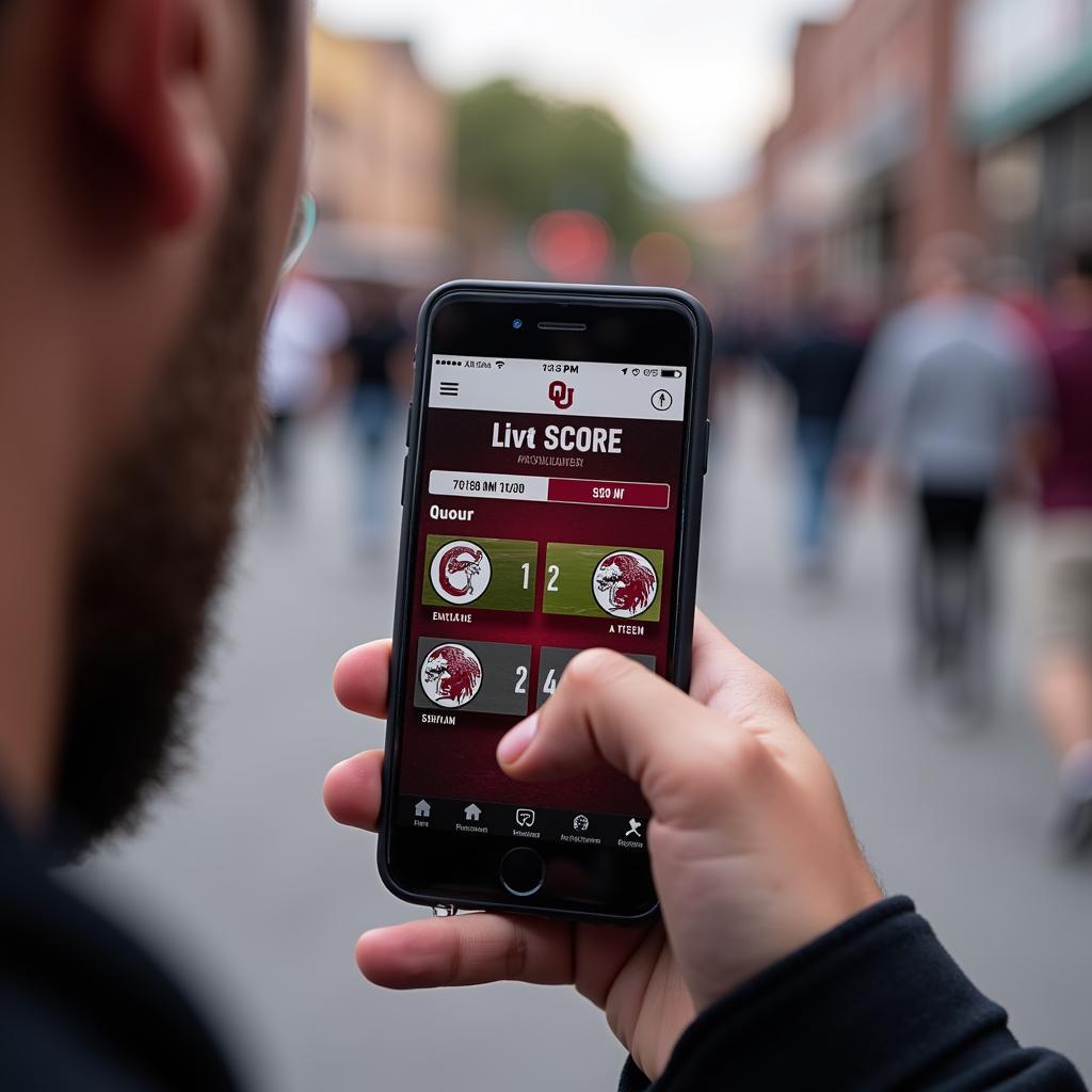 OU Football Live Score Updates on Mobile Phone