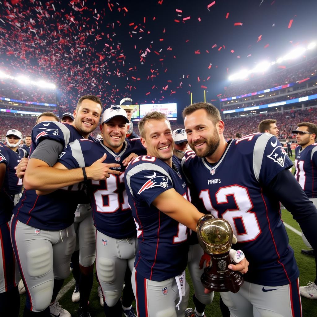 Patriots Celebrating Super Bowl LIII Victory