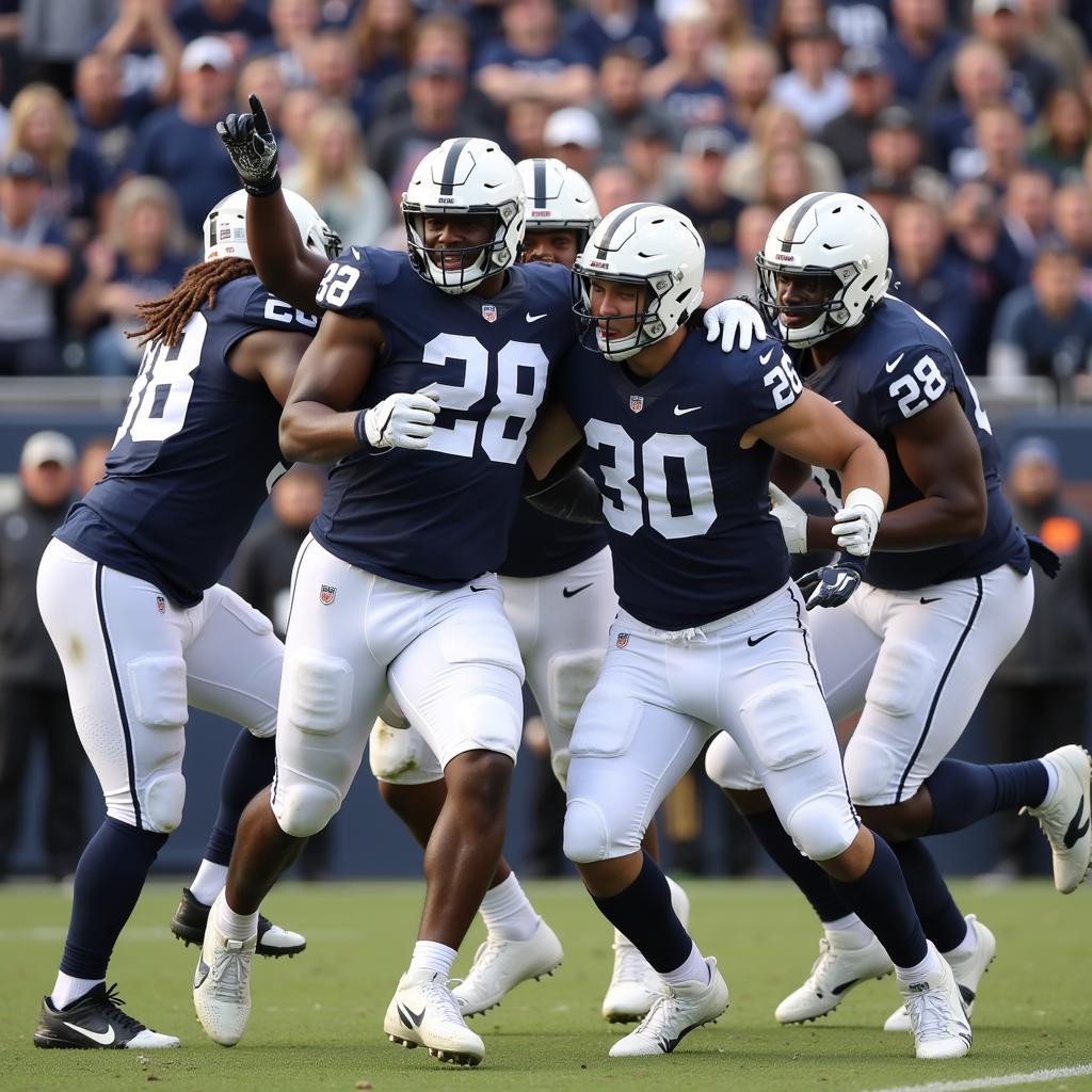 Penn State Football Players Celebrating