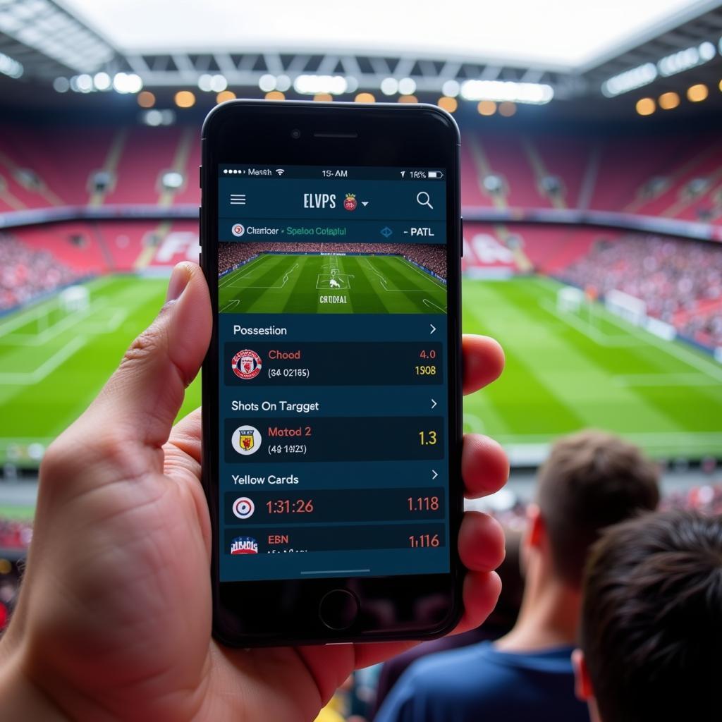 Premier League Live Scores on Mobile App with Match Statistics