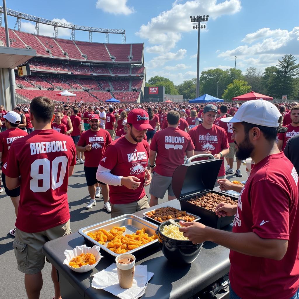 Razorbacks Fans Tailgating in Fayetteville