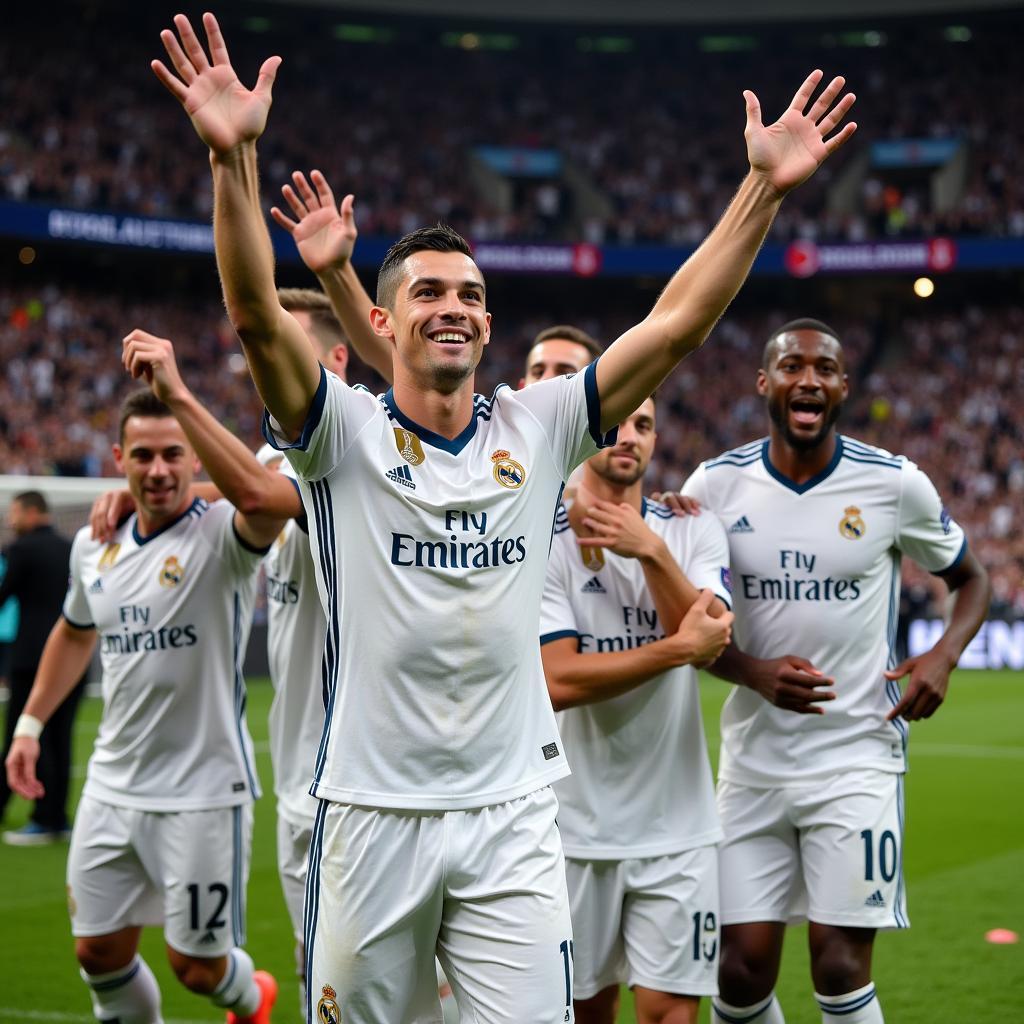 Real Madrid Celebrates Victory El Clasico 2014