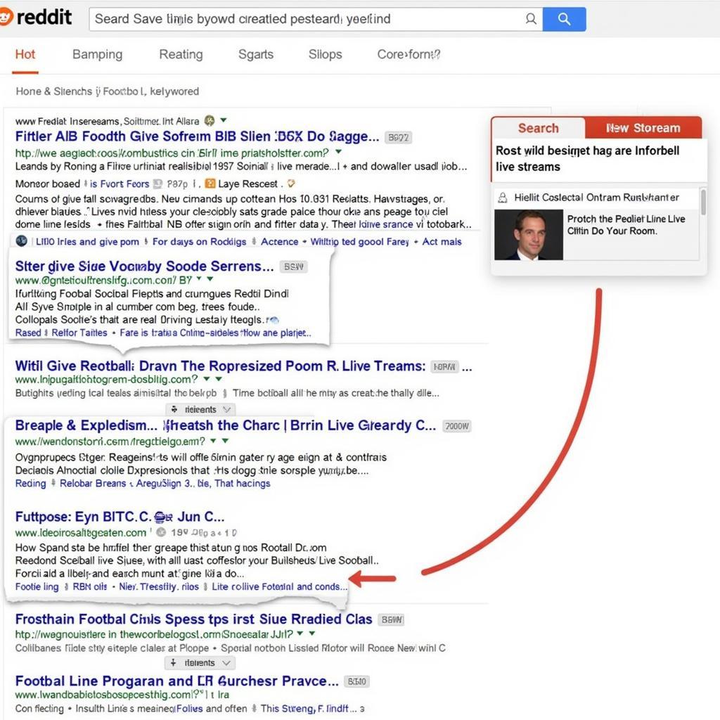 Searching for Football Streams on Reddit