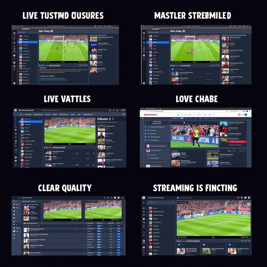 Various platforms showcasing AO live football streams