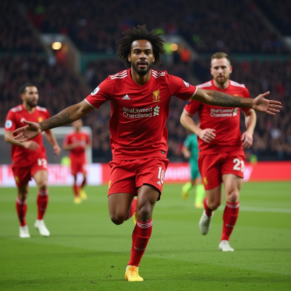 Hal Robson-Kanu celebrating his iconic goal against Belgium in Euro 2016