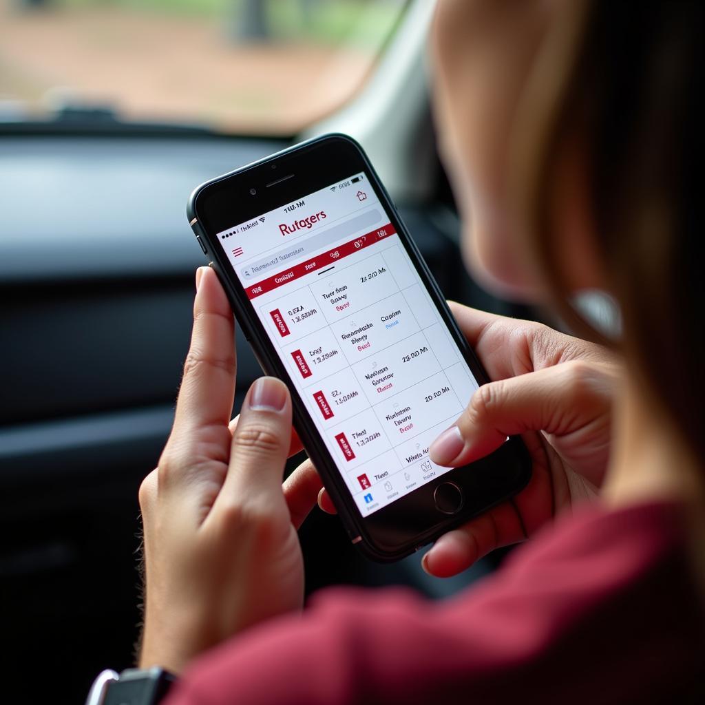 Checking the Rutgers Football Schedule on a Mobile Phone