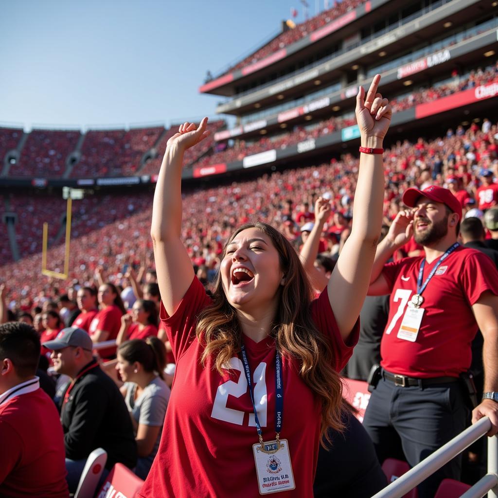 SDSU Football Fans Cheering in the Stands