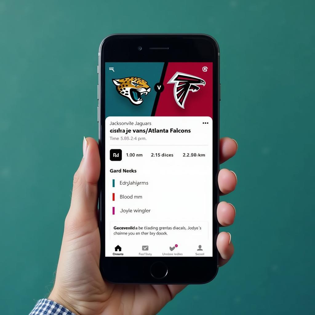 Sports App Showing Game Time