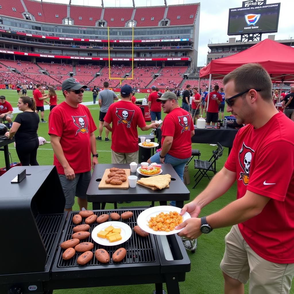 Tampa Bay Buccaneers tailgate party before a live game