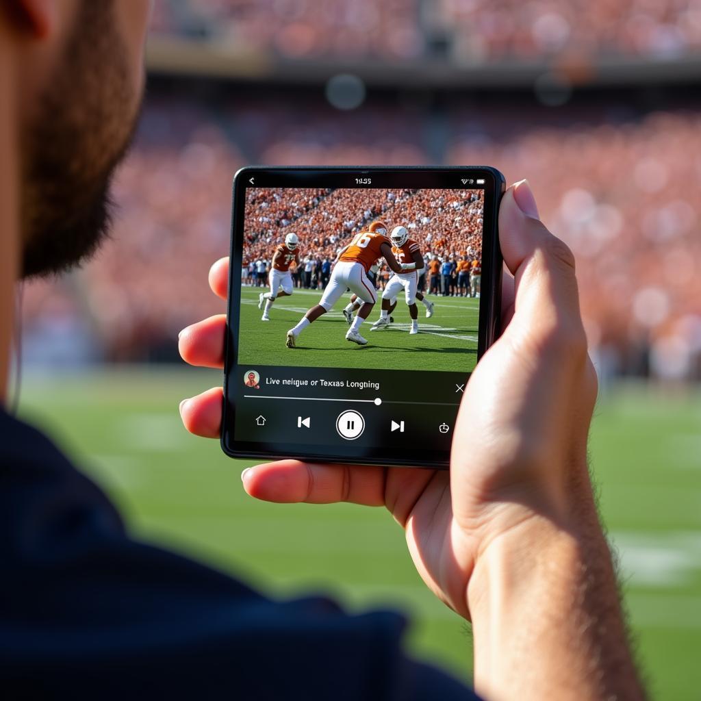 Texas Longhorns Football Game Live Stream on Mobile Device