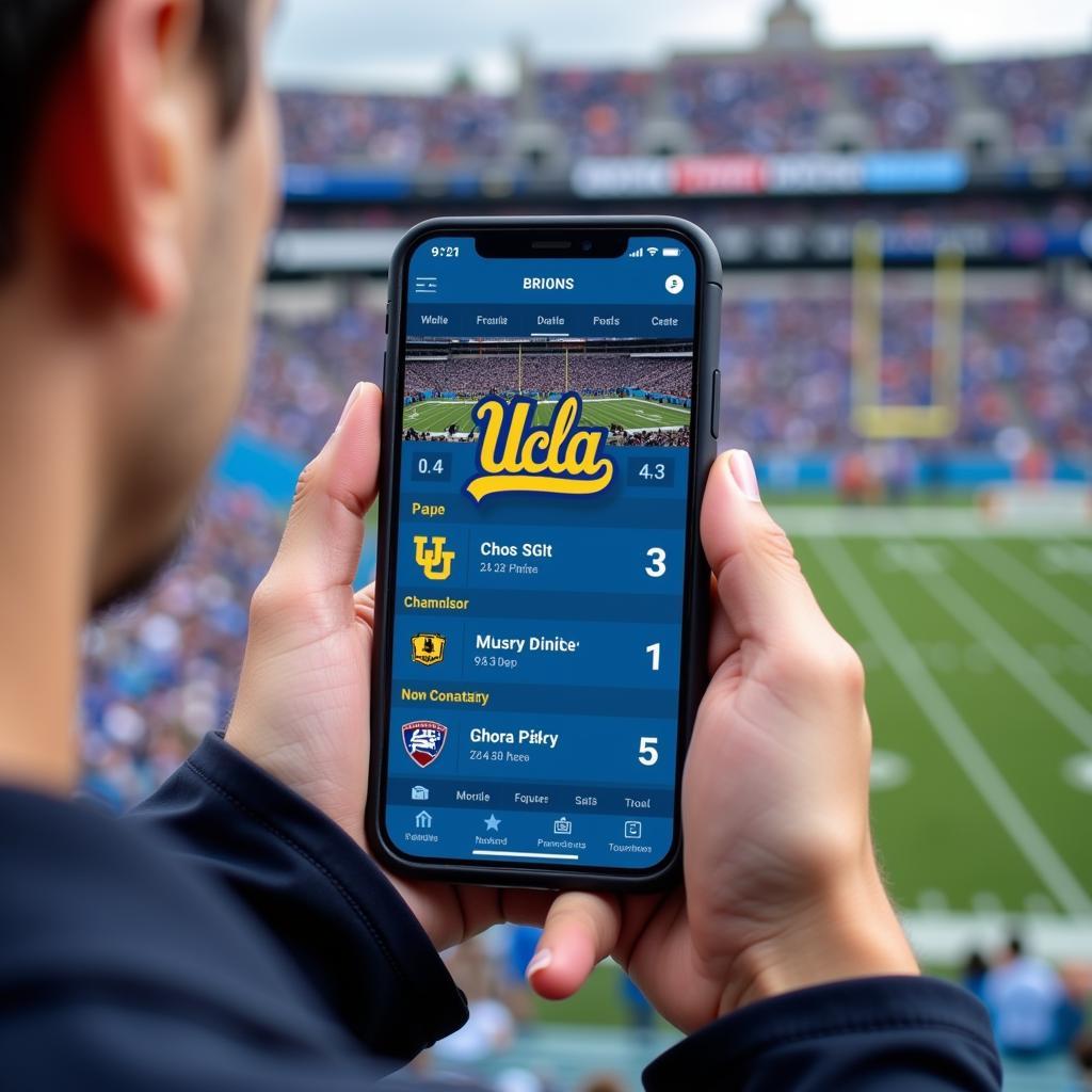 Checking UCLA Bruins Football Live Score on Mobile