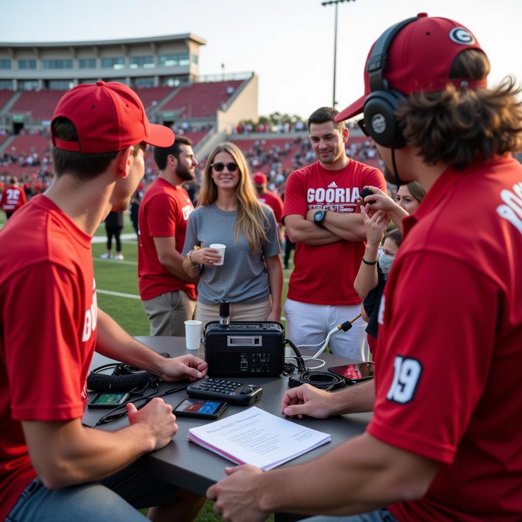 UGA Football Fans Listening to Radio