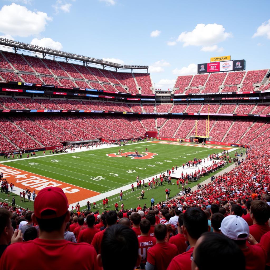 University of Houston Football Game: Stadium packed with cheering fans