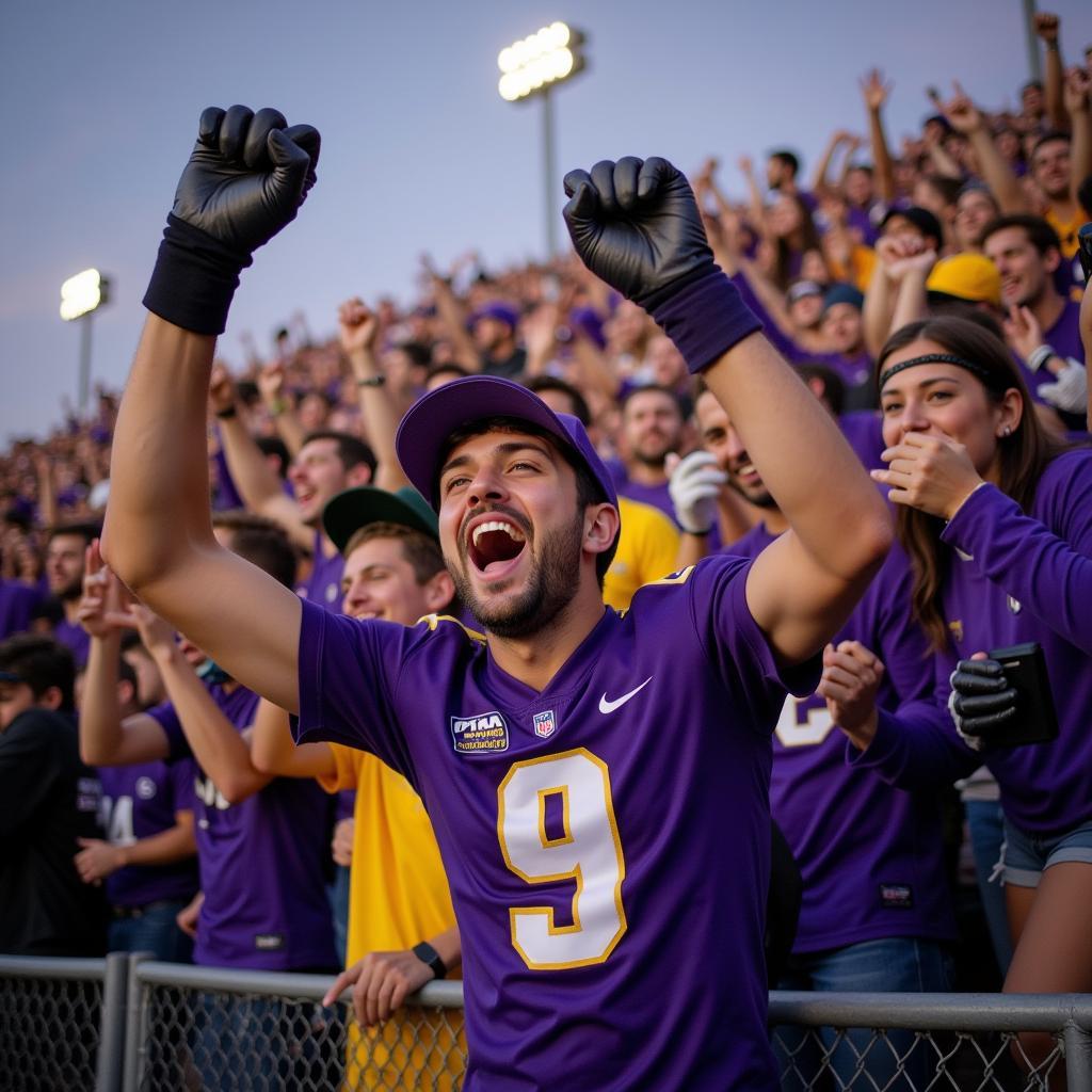 UW Football Fans Celebrating a Touchdown