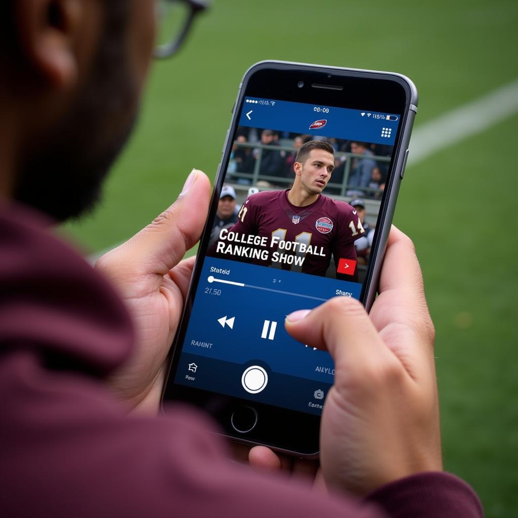 Watching the College Football Rankings Show on Mobile