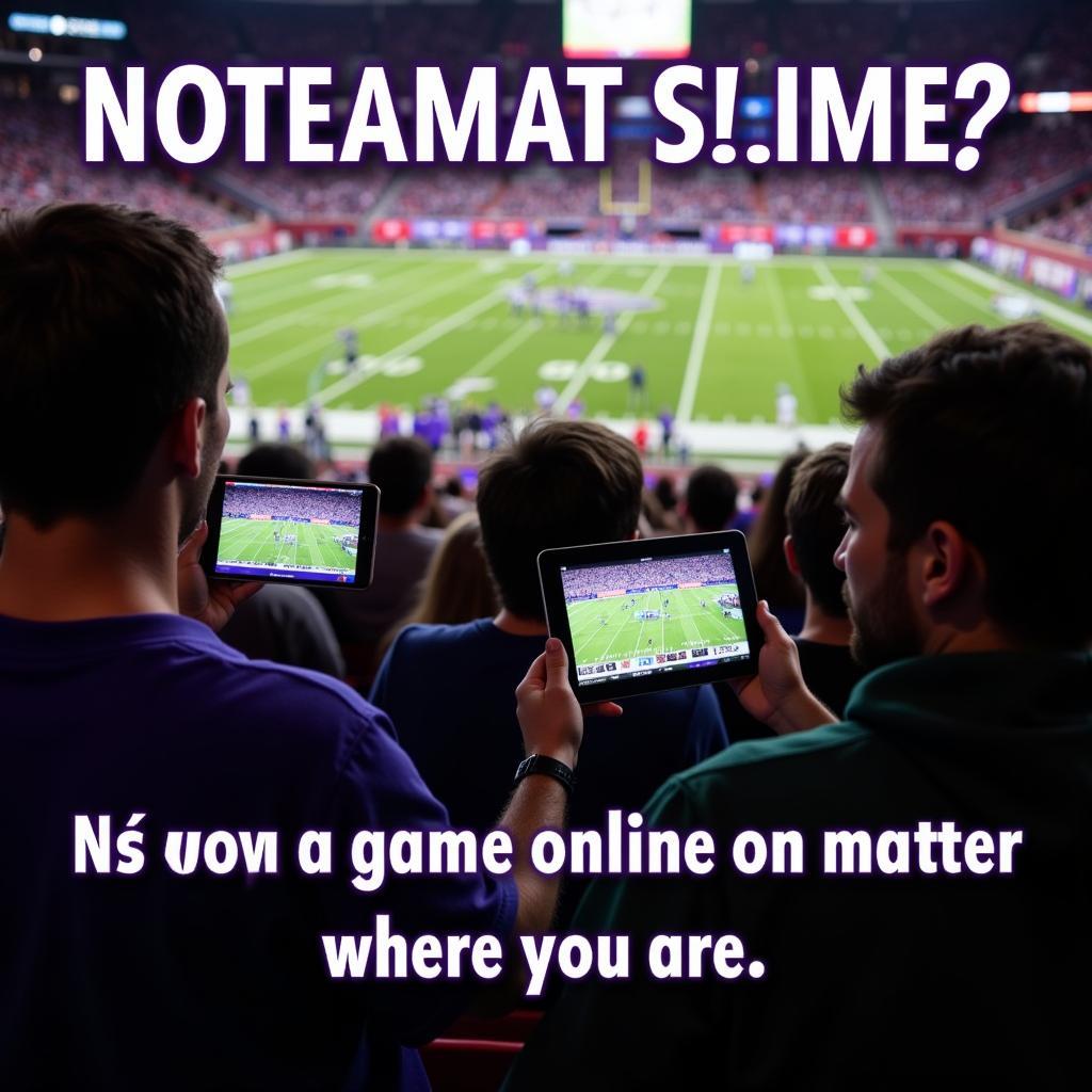 Fans watching East Carolina Pirates football live stream on various devices, such as laptops, smartphones, and tablets, showcasing the convenience and accessibility of online streaming.