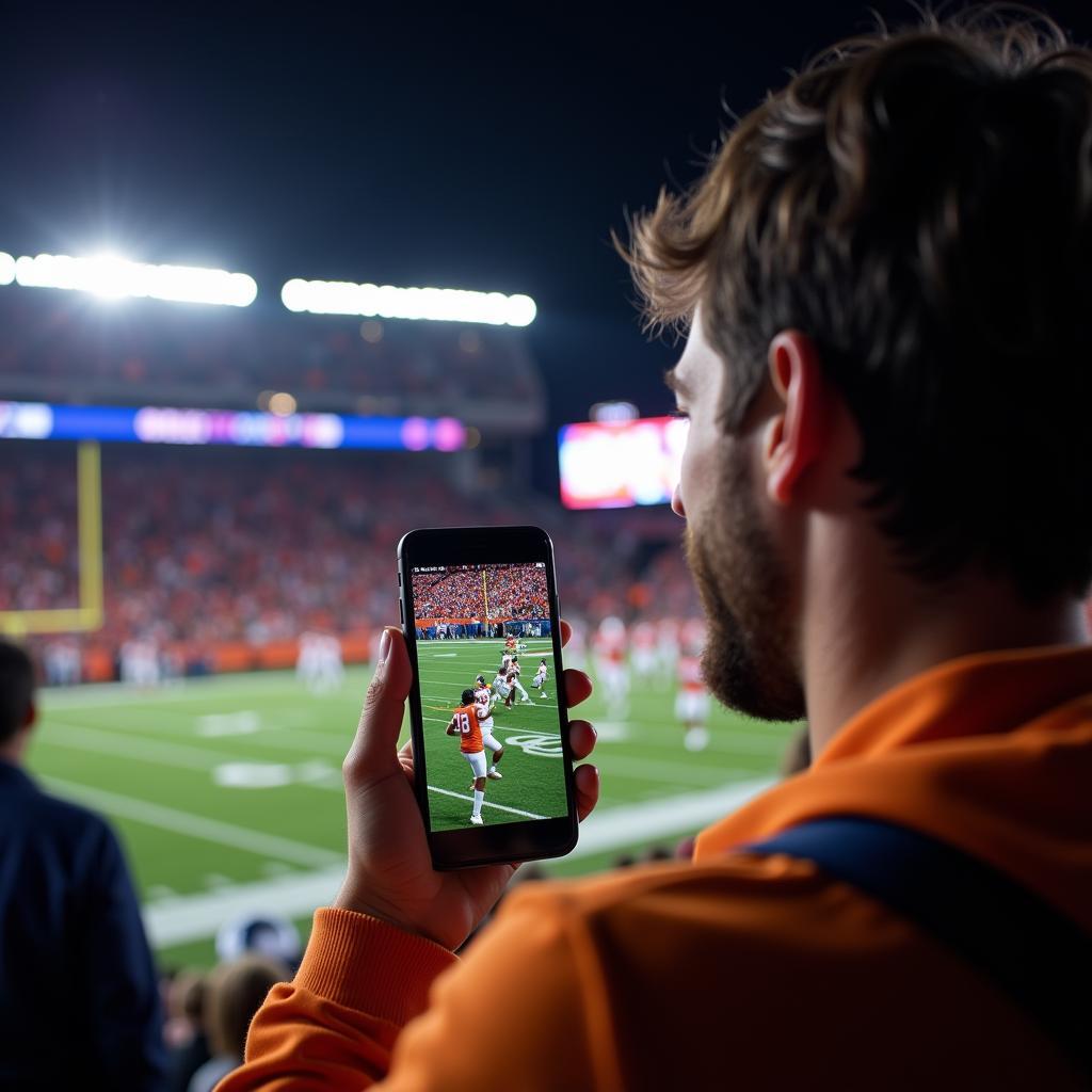 Watching Florida Gators game on mobile phone