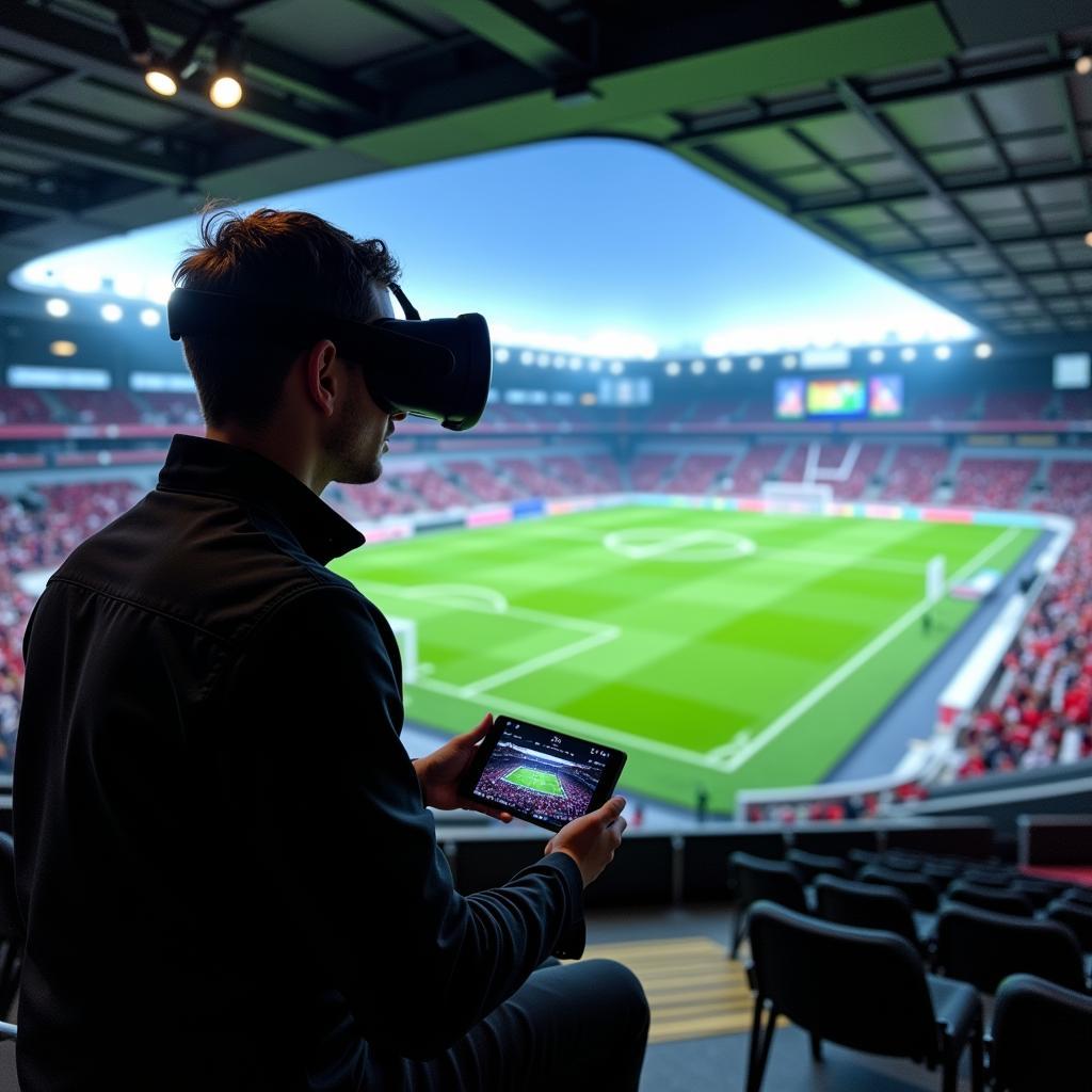 Watching Football Match Today Live Video on VR Headset