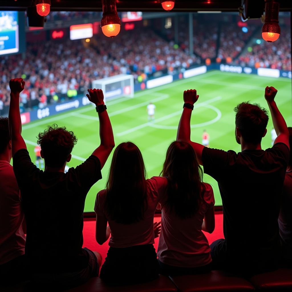 Watching Football with Friends in a Sports Bar