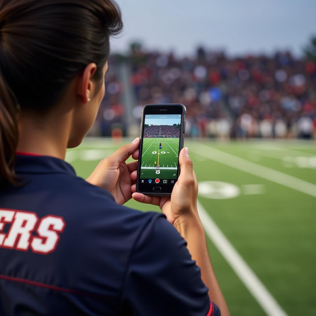 Watching Franklin Sabers Football on Mobile Phone