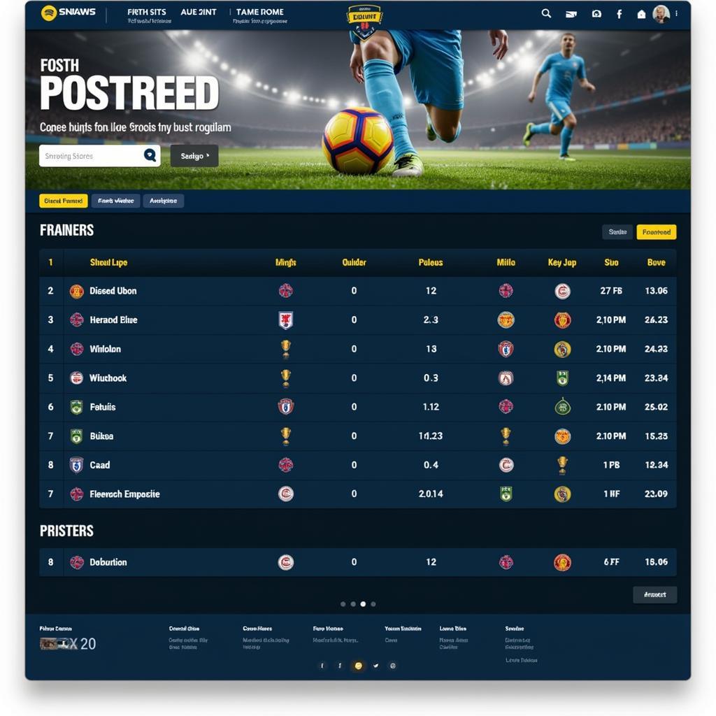 Website with integrated football live score widget.