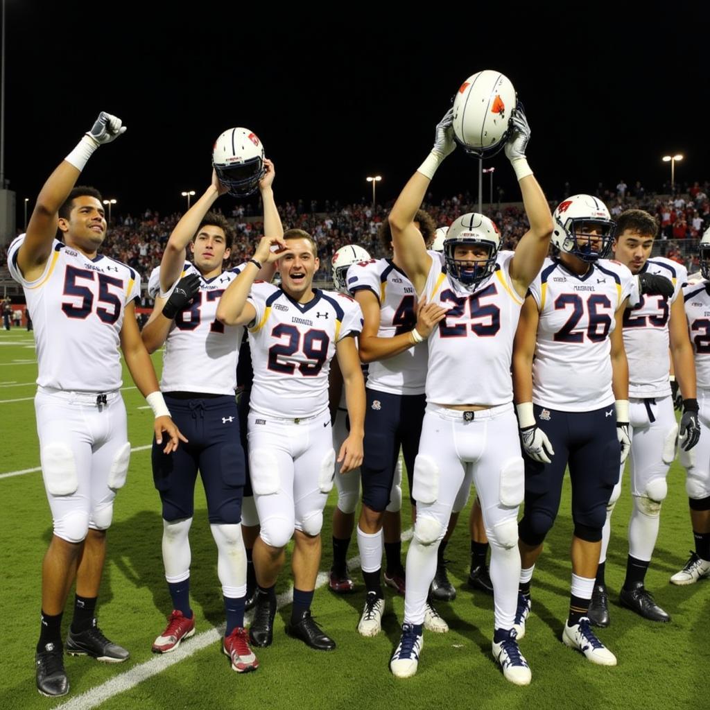 Westlake Chaparrals celebrating a hard-fought victory