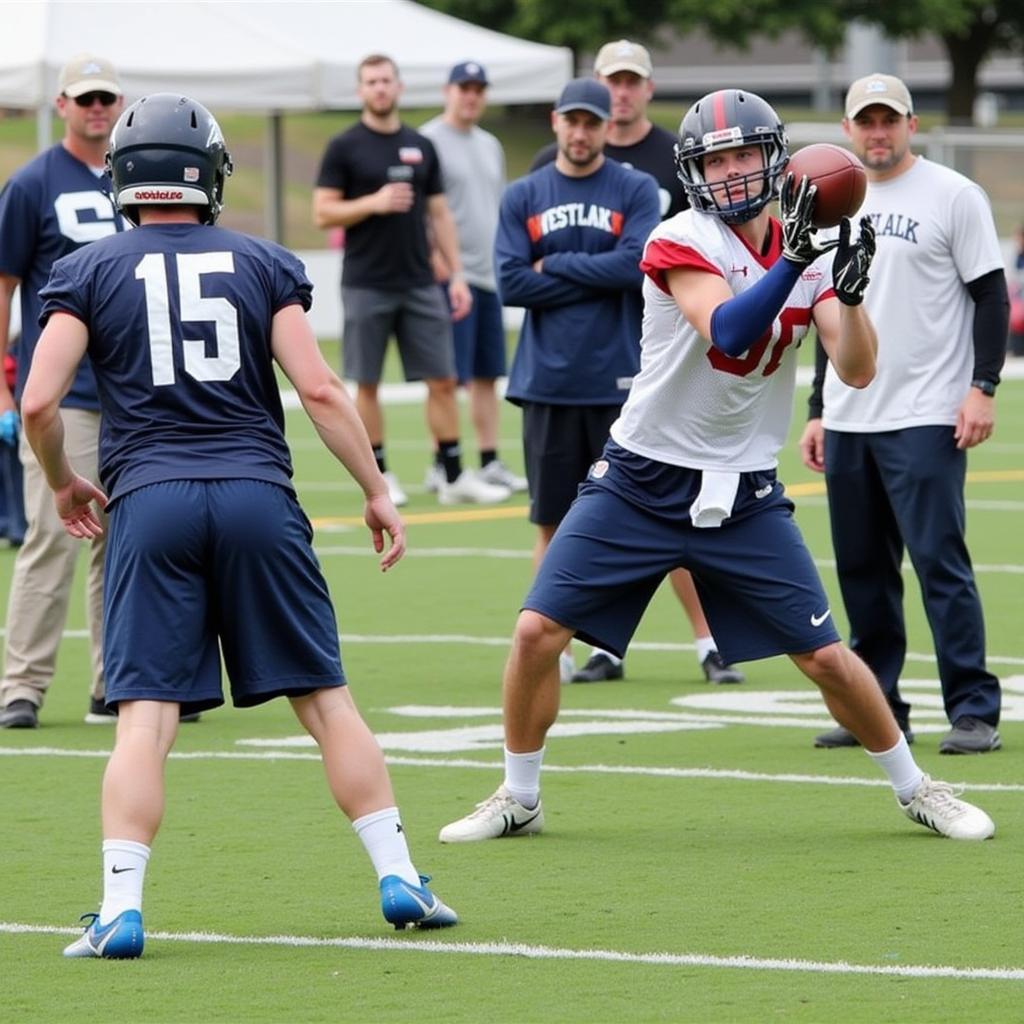 Westlake Chaparrals players training on the field