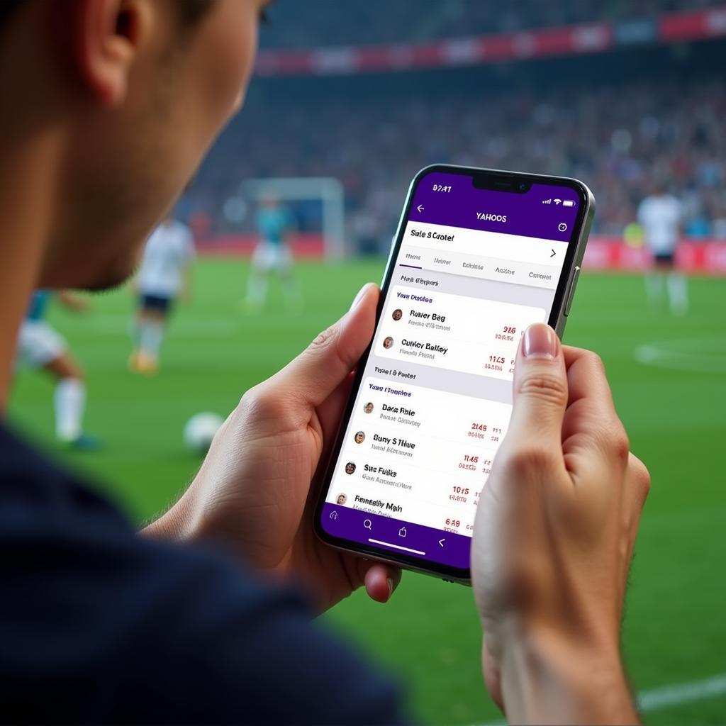 Checking Live Football Scores on Yahoo Sports Mobile