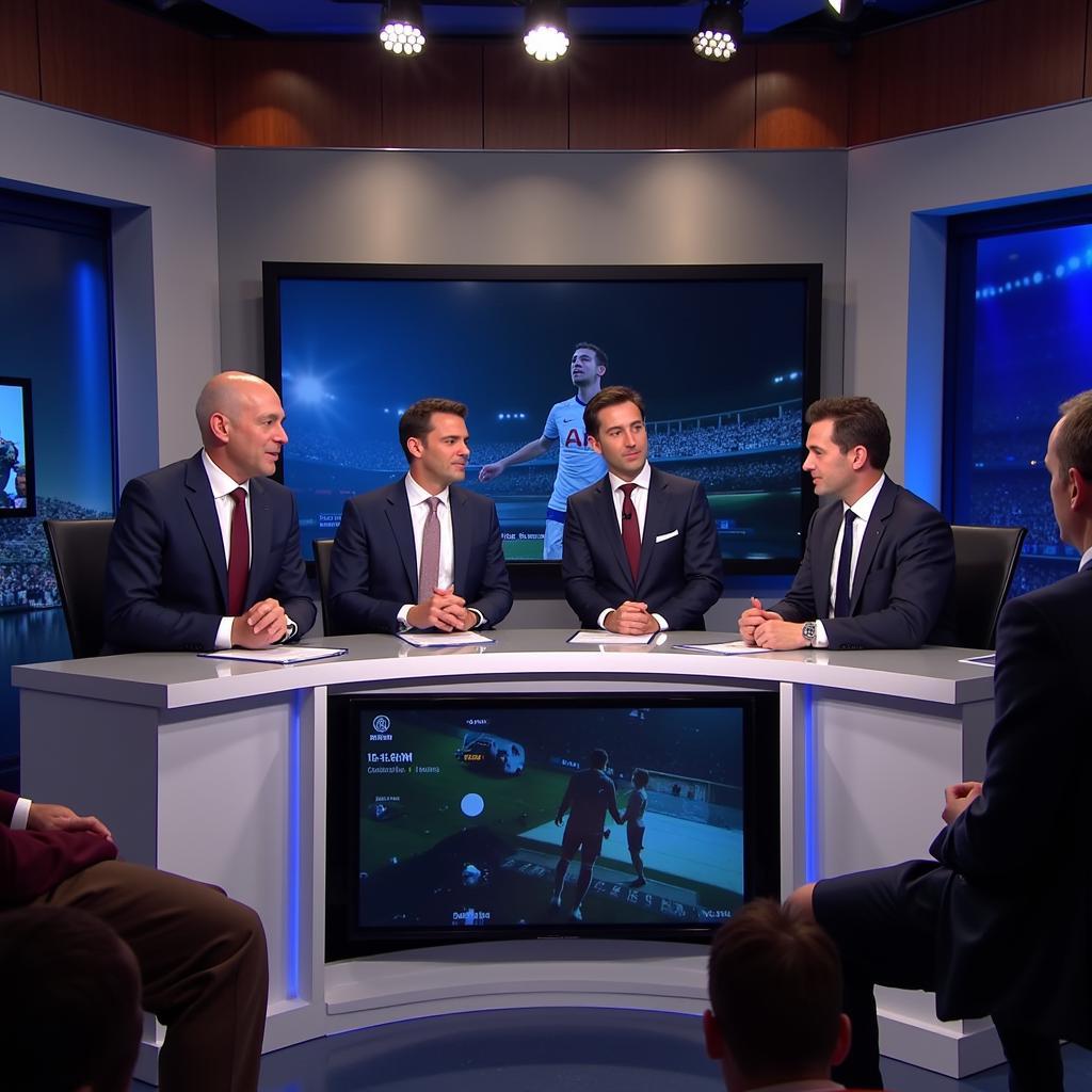 5 Live Football Pundits Discussing Match