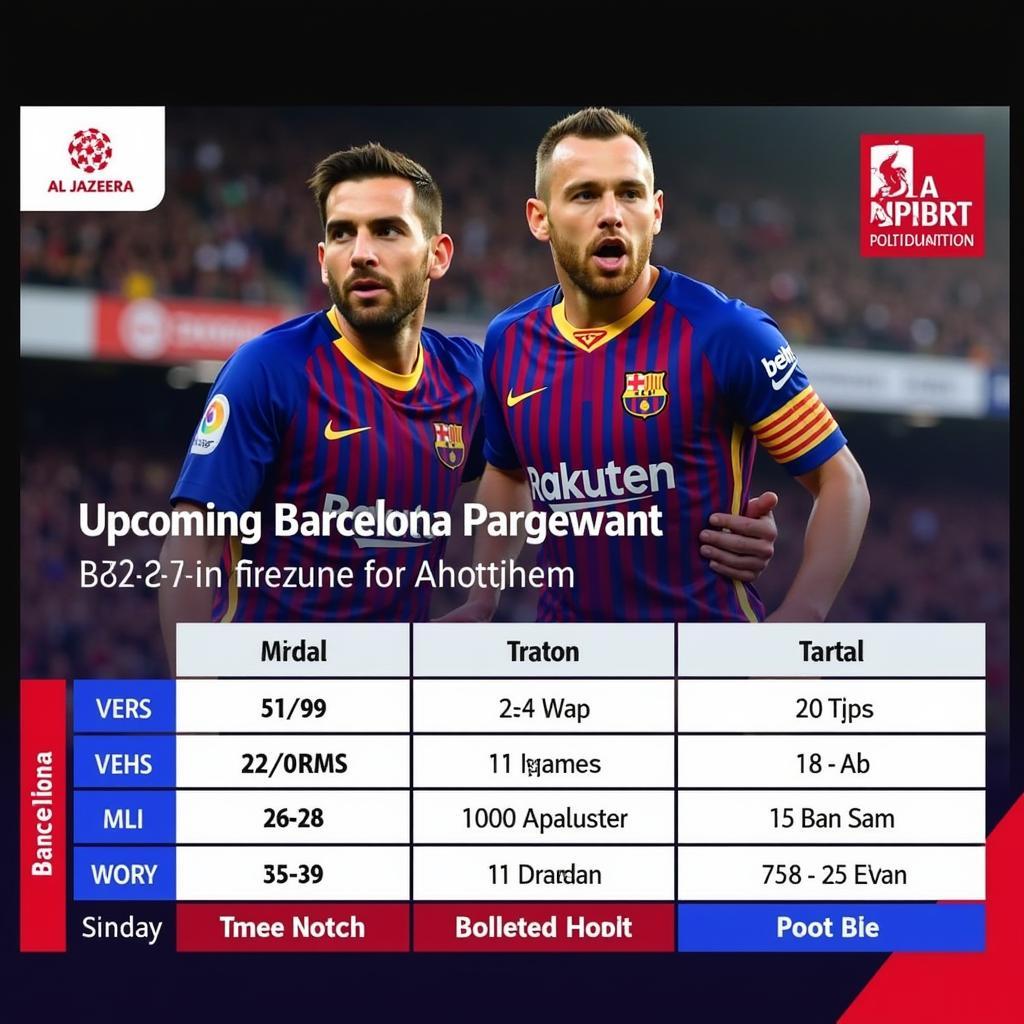 Al Jazeera Sport Live Football Barcelona Schedule