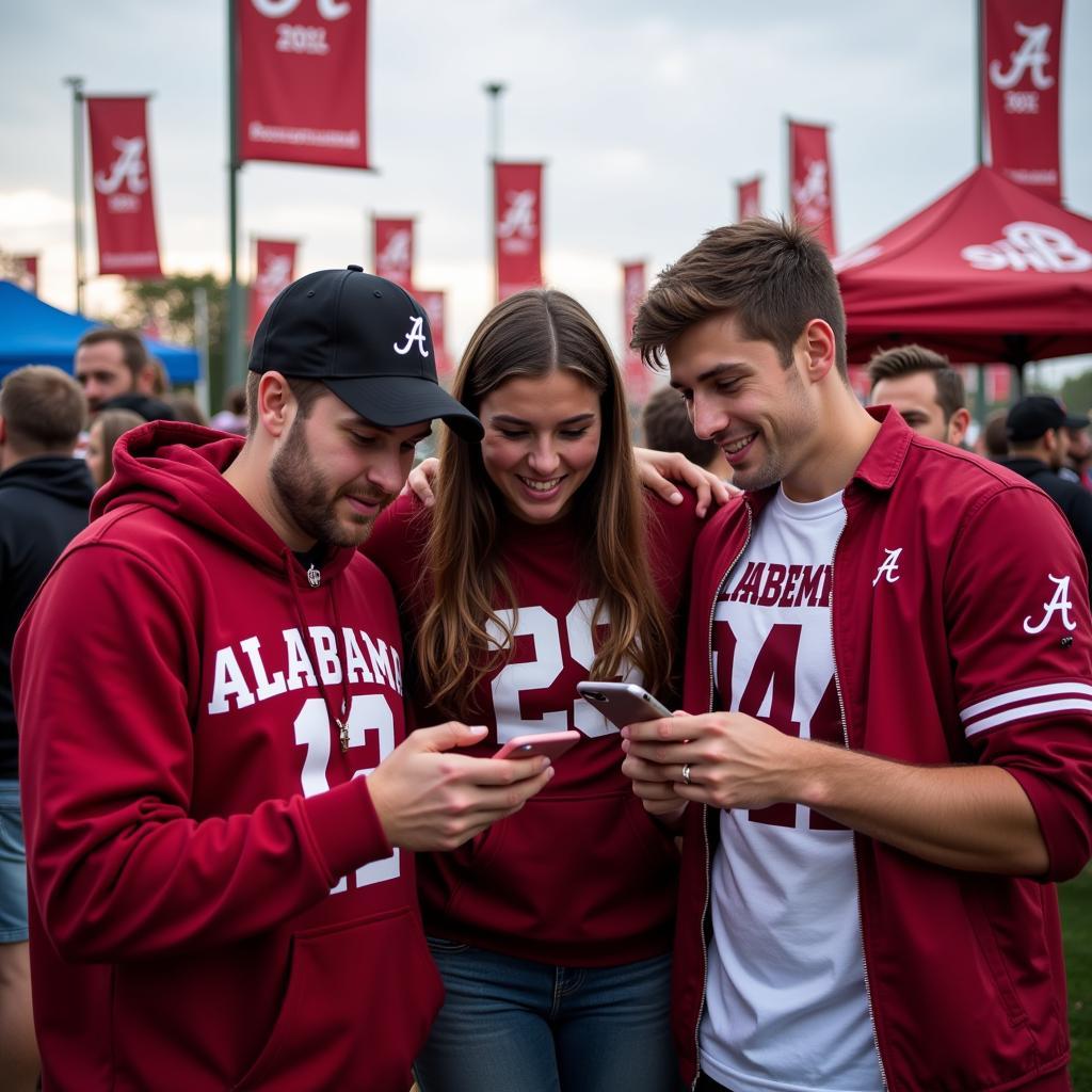 Alabama Football Fans Checking Live Scores