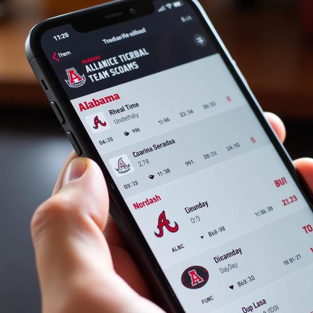 Alabama High School Football Live Scores App on Phone