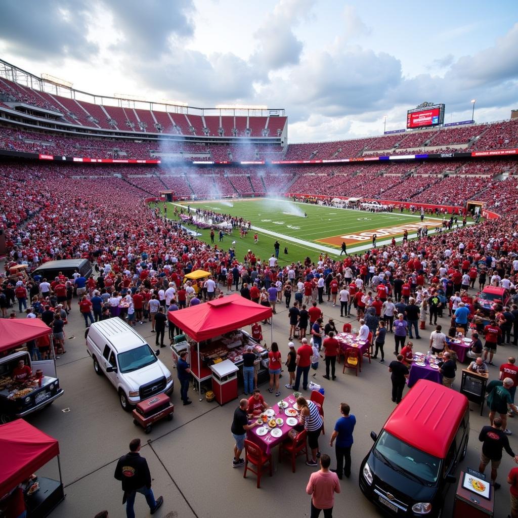 Arkansas and LSU Fans Tailgating Before the Big Game