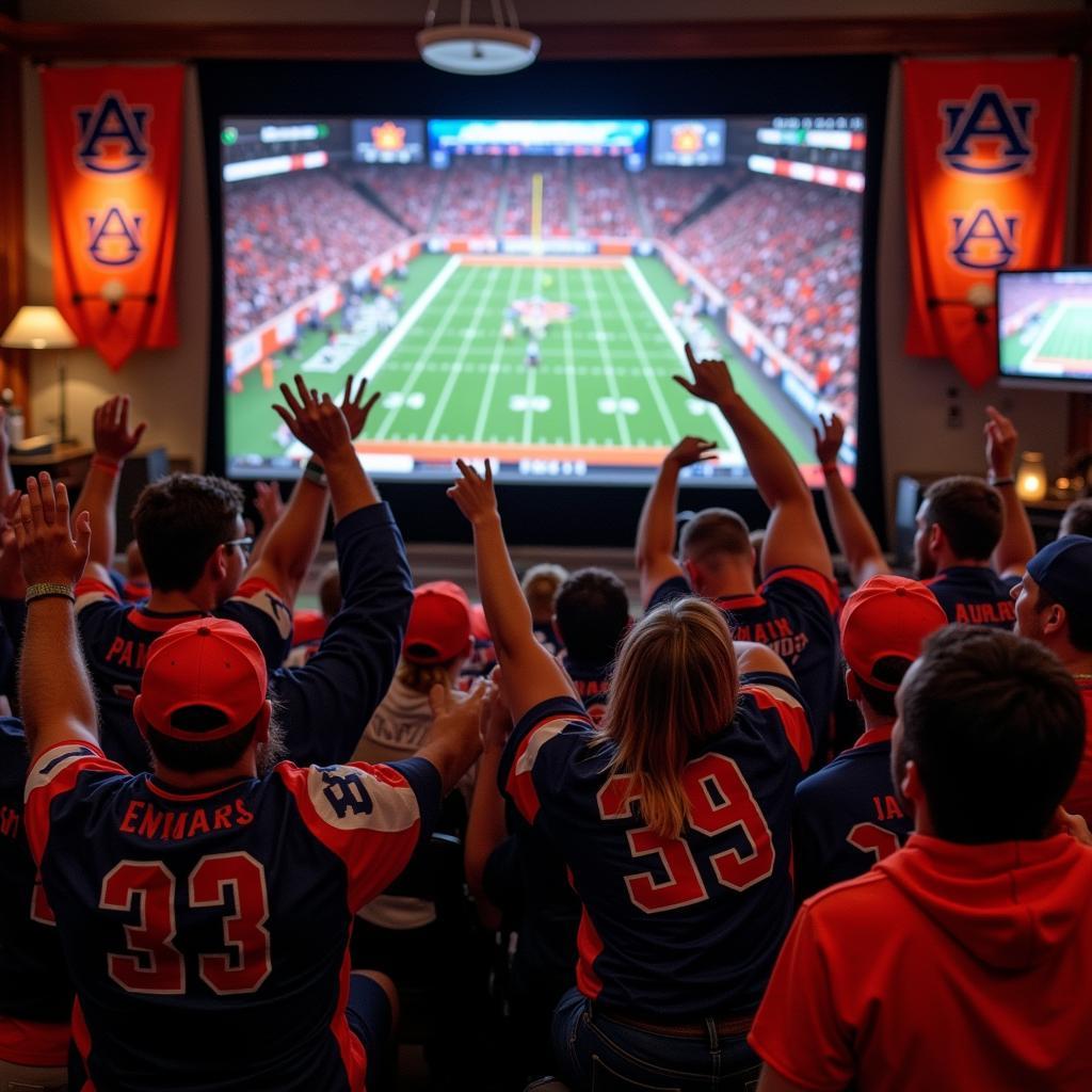 Auburn Football Fans Watching Live Stream