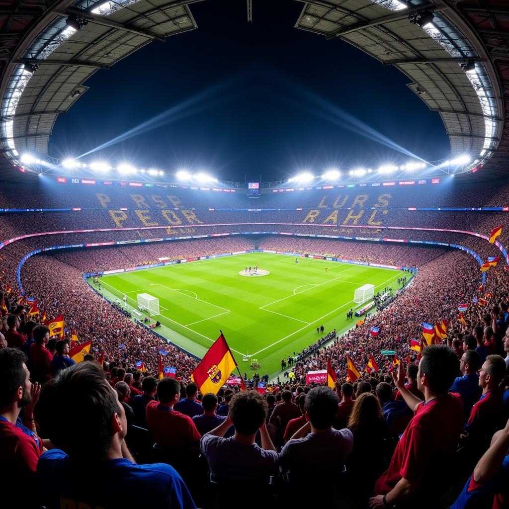 Camp Nou Atmosphere during a Barca Live Football Match