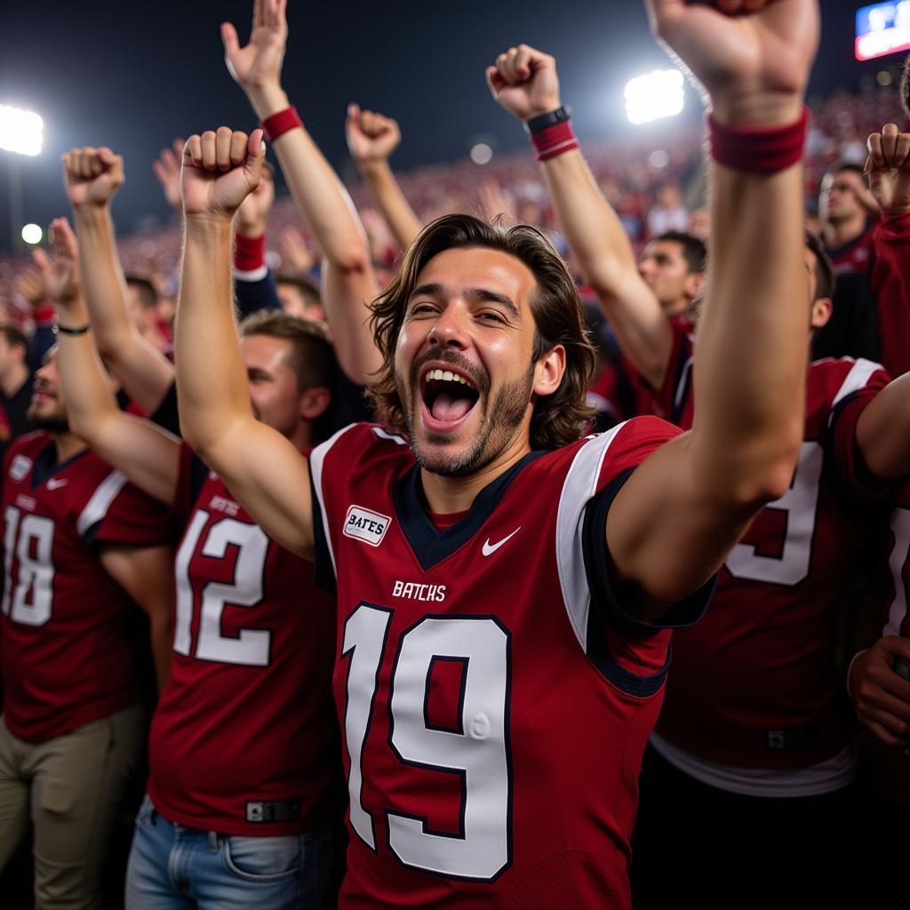 Bates College Football Fans Celebrating a Victory