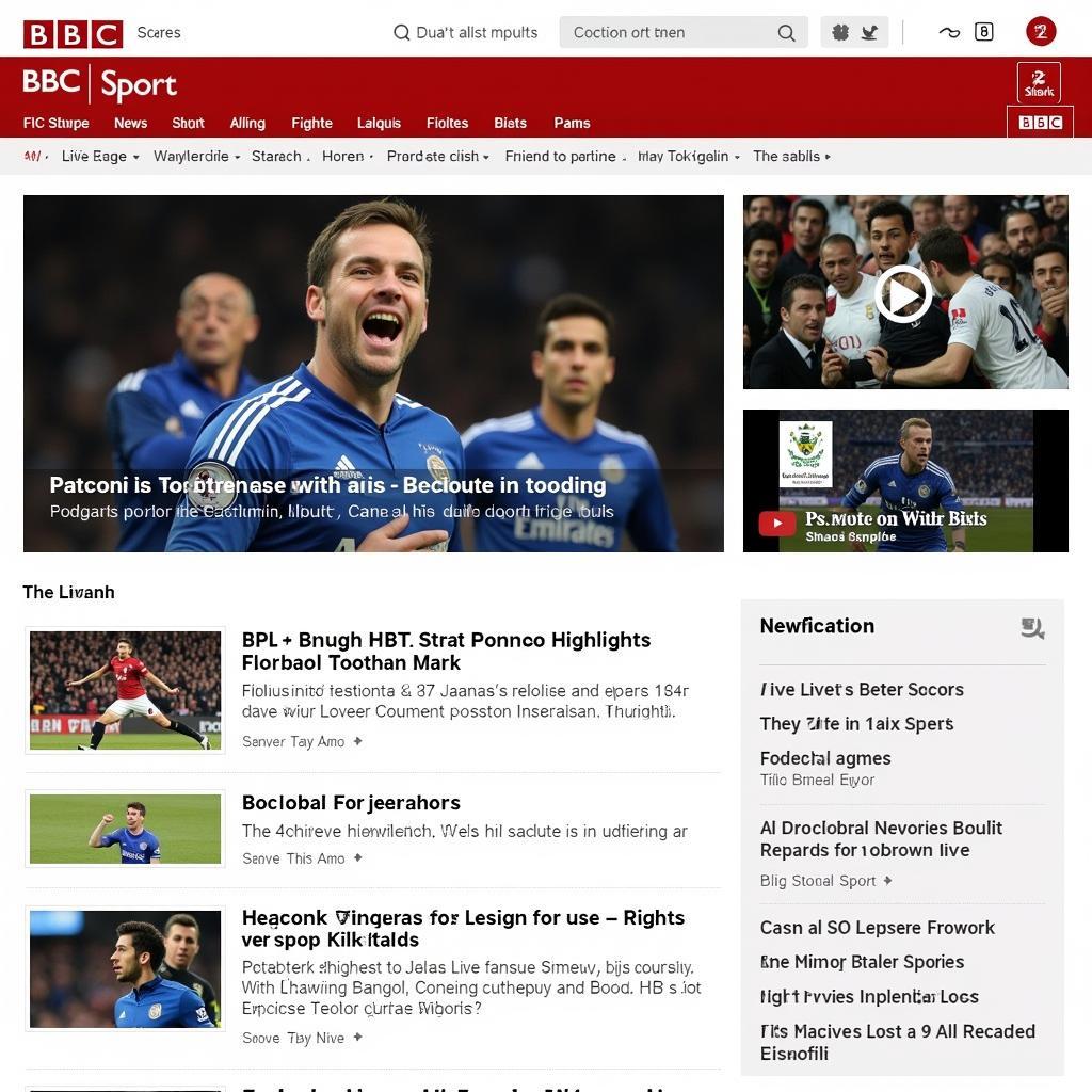 BBC Football Live Scores Video Homepage