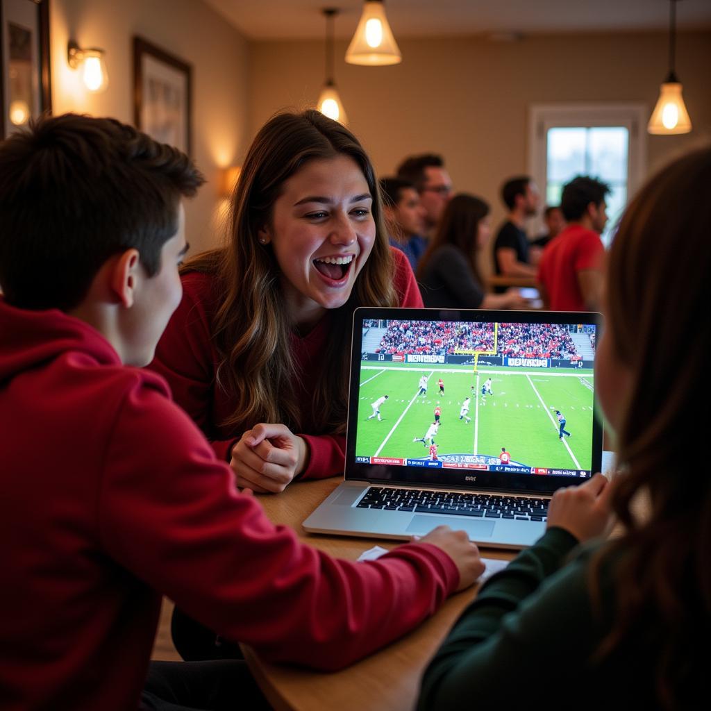 Bearden Football Fans Watching Live Stream