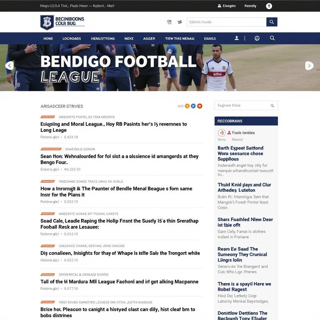 Bendigo Football League News Website