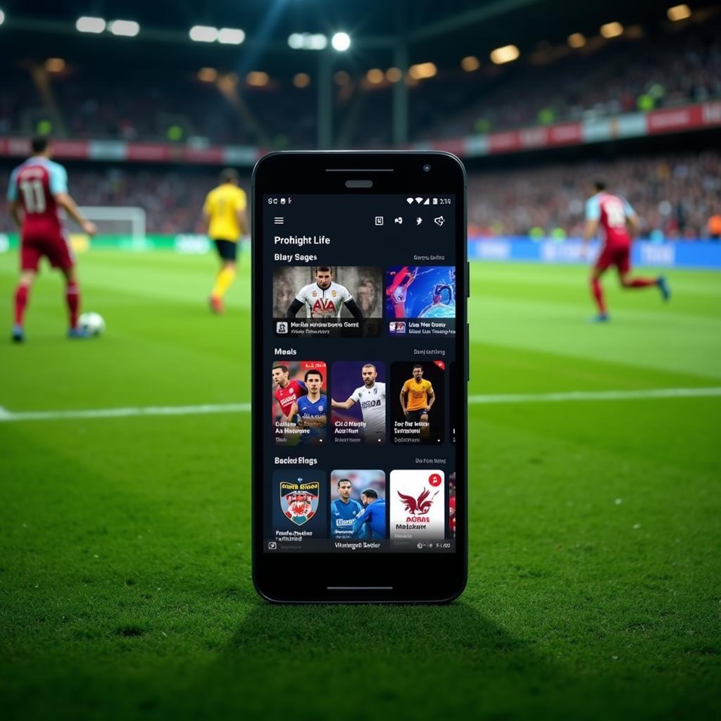 Best live football streaming apps displayed on a mobile phone screen