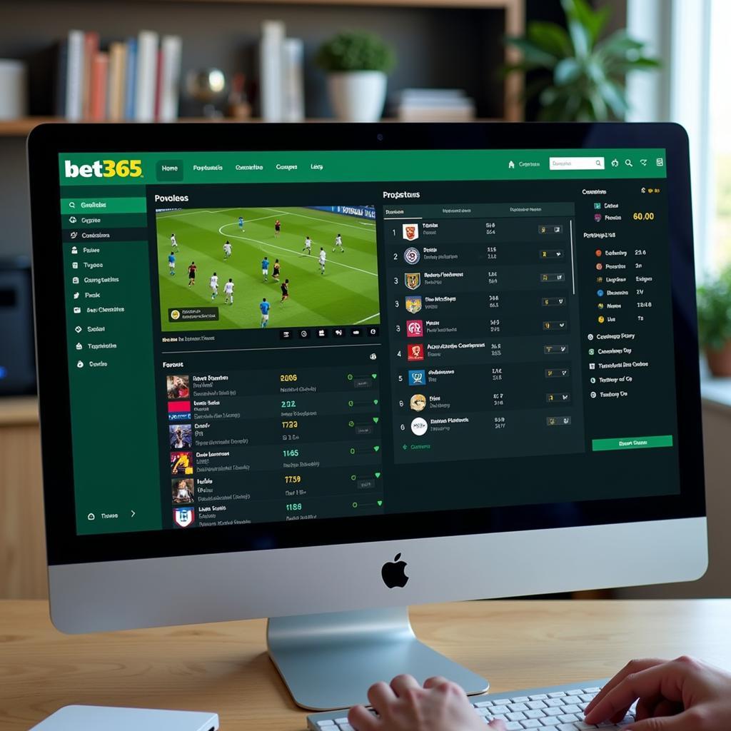 User-friendly interface of bet365 live football streaming