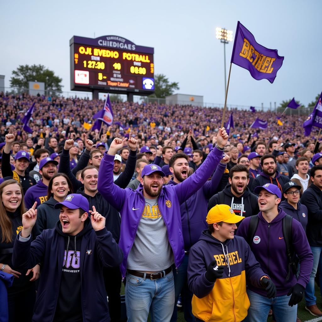 Bethel University Football Fans Celebrating