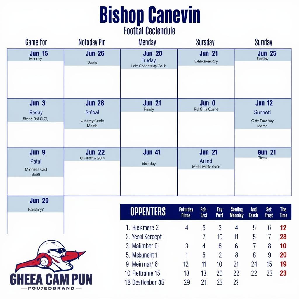 Bishop Canevin Football Schedule and Results