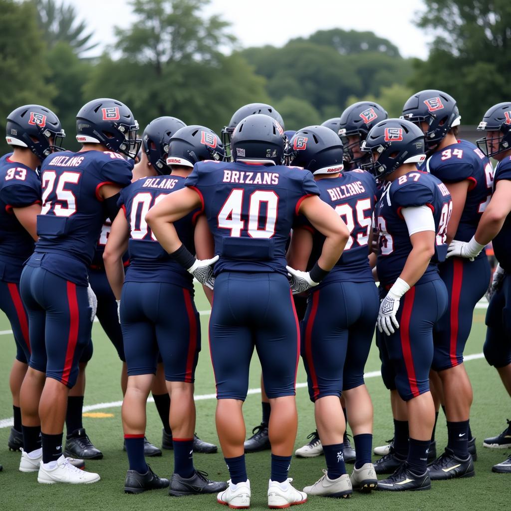 Bishop Chatard Football Team Huddle During a Game