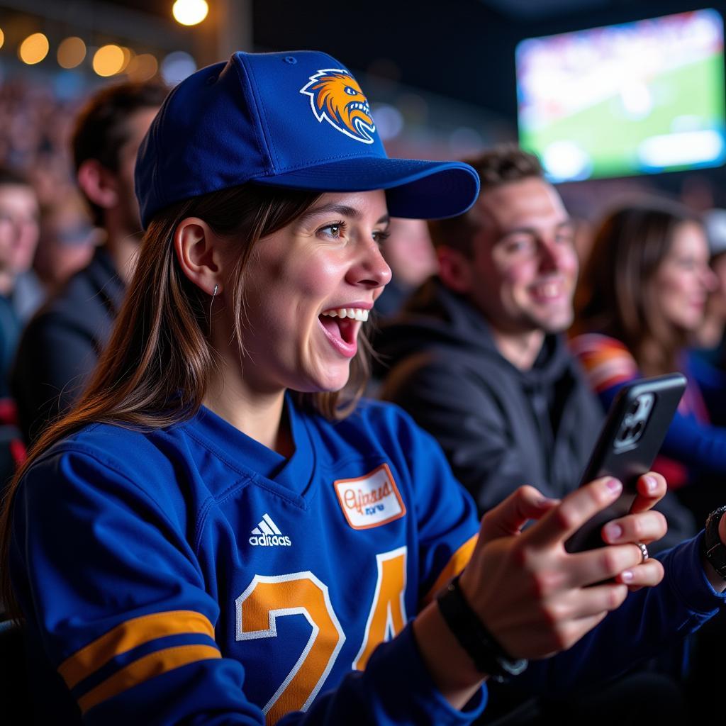 Boise State Football Fan Watching Game