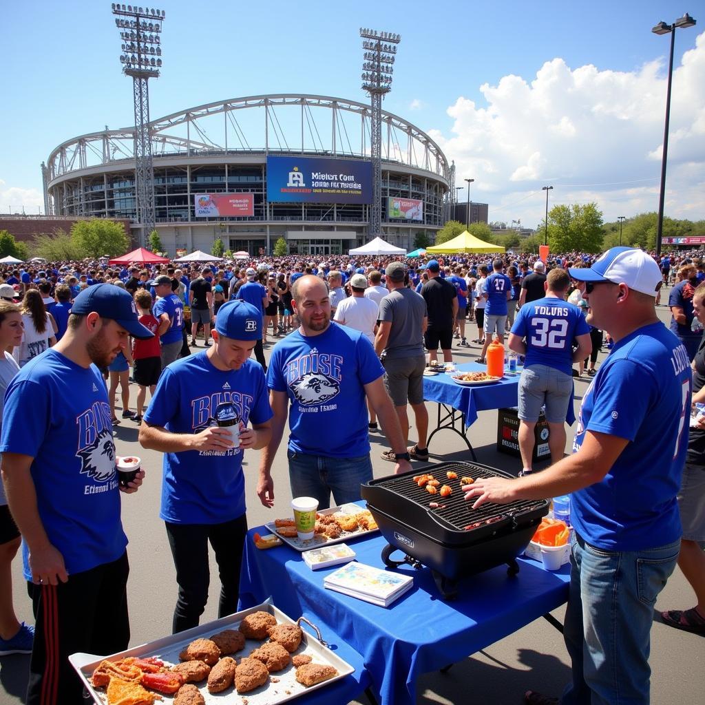 Boise State Football Fans Tailgating Before the Game